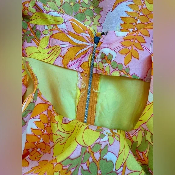 RARE VINTAGE 60s flower child DRESS - Picture 4 of 8